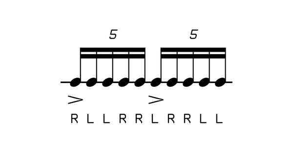 Quintuplet Exercise #1 drum rudiment notation